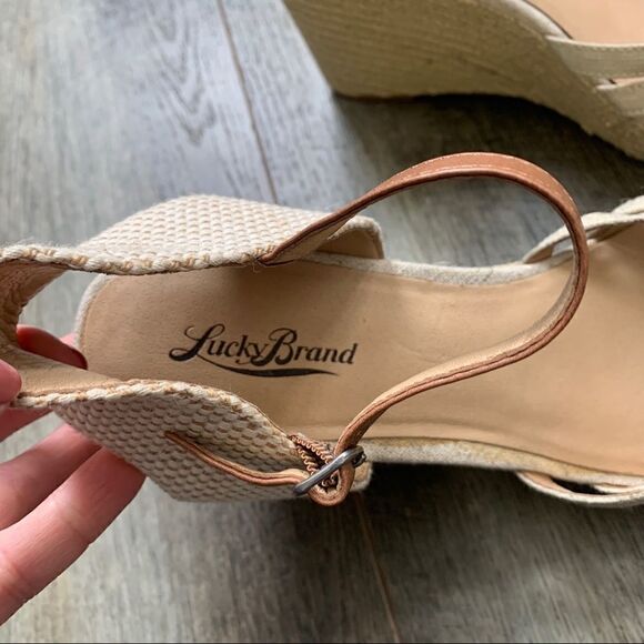 Lucky Brand Mahima Espadrille Wedge Beechwood Tan NWOT Size 10 - Picture 4 of 10